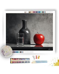 RED APPLE FOCUS B&W - Paint by Numbers Full Kit