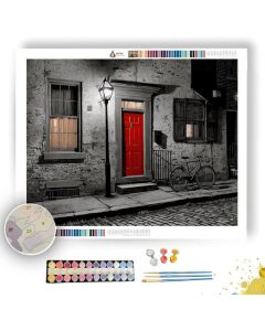 RED DOOR SILENCE B&W - Paint by Numbers Full Kit