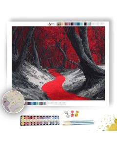 RED THREAD PATH B&W - Paint by Numbers Full Kit