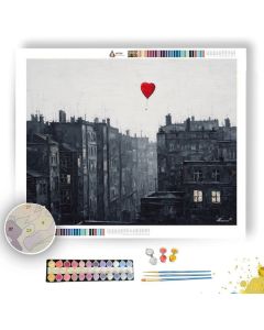 SCARLET BALLOON B&W - Paint by Numbers Full Kit