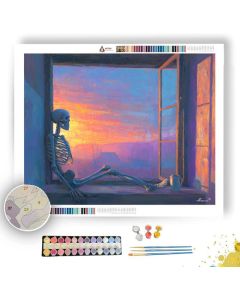 SKELETON WINDOW DAWN - Paint by Numbers Full Kit
