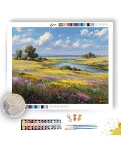 BLOOMING RIVER PLAINS - Paint by Numbers Full Kit