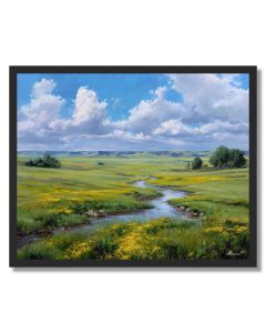 VERDANT RIVER PLAINS - FRAMED