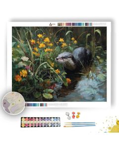 OTTER BLOOM STREAM - Paint by Numbers Full Kit