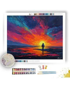 CRIMSON PULSE - Paint by Numbers Full Kit