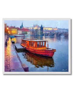 PRAGUE WOODEN BOAT AT - FRAMED