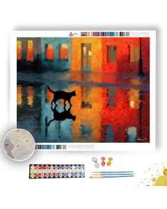OSLO WINDOW CAT SILHOUETTE - Paint by Numbers Full Kit