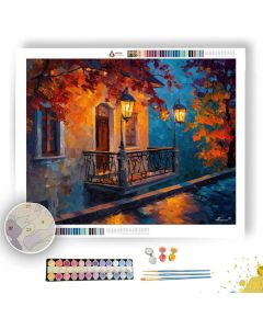ZAGREB LANTERN BALCONY BENEATH - Paint by Numbers Full Kit