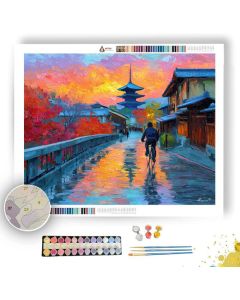KYOTO CYCLIST ON NARROW - Paint by Numbers Full Kit