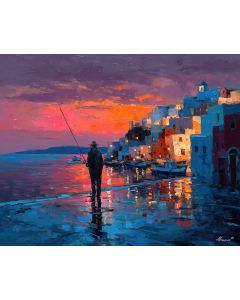 SANTORINI FISHERMAN AT TWILIGHT