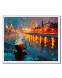 MOSCOW STEAMING COFFEE CUP - FRAMED