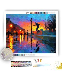FLORENCE SKATEBOARDER IN PARK - Paint by Numbers Full Kit