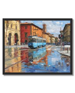 FLORENCE TRAM CROSSING STREET - FRAMED