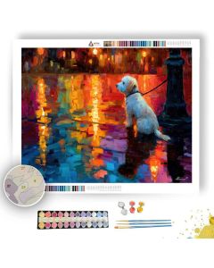 SANTIAGO DOG ON LEASH - Paint by Numbers Full Kit