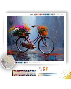 KUALA LUMPUR VINTAGE BICYCLE FLOWERS - Paint by Numbers Full Kit