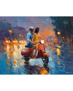 CAPE TOWN COUPLE ON MOPED