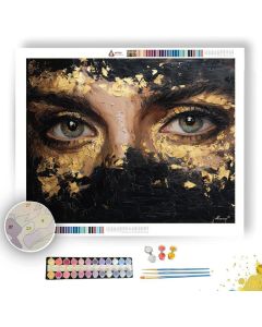 BLACK AND GOLD CONTRAST - Paint by Numbers Full Kit