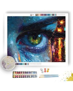 NEON REFLECTIONS IN RAIN - Paint by Numbers Full Kit
