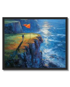 FLAG ON WINDY CLIFF - FRAMED