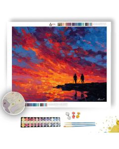 SUNSET ISLAND STANDOFF - Paint by Numbers Full Kit