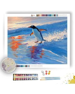 SUNLIT SNOW SLOPE SLIDE - Paint by Numbers Full Kit