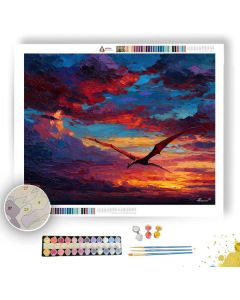 GLIDER OVER CRIMSON QUARRY - Paint by Numbers Full Kit