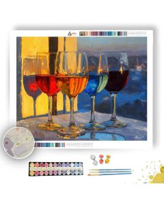FOUR CUPS AT TWILIGHT - Paint by Numbers Full Kit