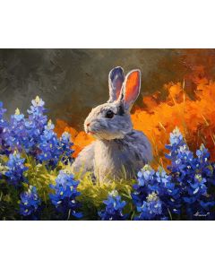 BUNNY IN BLUEBONNET BLOOMS