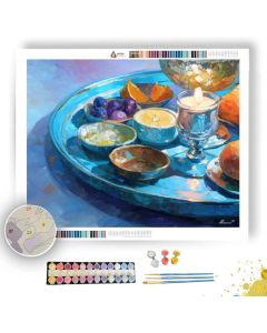 SEDER PLATE CLOSEUP - Paint by Numbers Full Kit