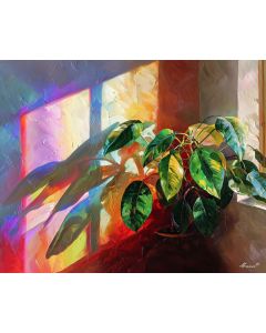 WINDOW RAINBOW PRISM LEAVES