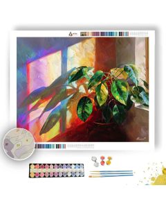 WINDOW RAINBOW PRISM LEAVES - Paint by Numbers Full Kit