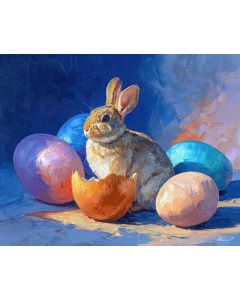 BUNNY AND GIANT PASTEL EGGS