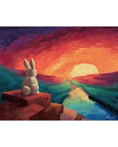 PIXEL SUNSET BUNNY RIDGE