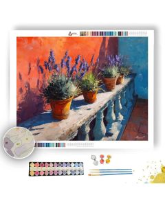 BALCONY LAVENDER ROW - Paint by Numbers Full Kit