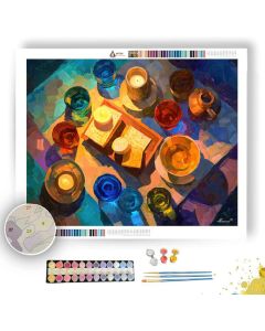 SEDER TABLE FROM ABOVE - Paint by Numbers Full Kit