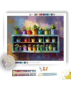 PLANT SHELF COLOR GRID - Paint by Numbers Full Kit