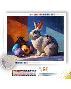 BUNNY AND HEART EGGS - Paint by Numbers Full Kit