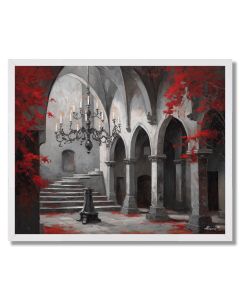 THE CLOISTER IN MIST - FRAMED