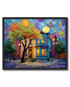 AT MUSHROOM HOUSE CORNER - FRAMED
