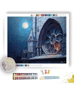 UNDER ROSE WINDOW MOON - Paint by Numbers Full Kit