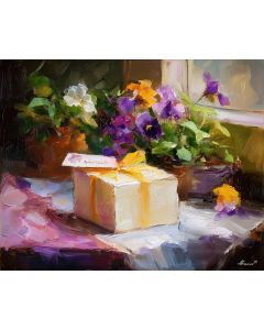 WINDOW AND VIOLETS