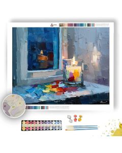 CANDLELIT HOUR WINDOW - Paint by Numbers Full Kit