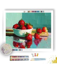 STRAWBERRIES BRASS SCENE - Paint by Numbers Full Kit
