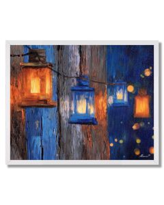 COBALT LANTERNS - FRAMED