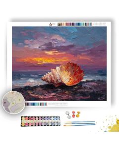 SHELL UNDER SUNSET LIGHT - Paint by Numbers Full Kit