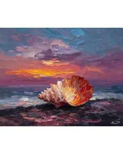SHELL UNDER SUNSET LIGHT