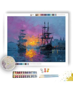 ANCIENT SHIP HARBOR - Paint by Numbers Full Kit