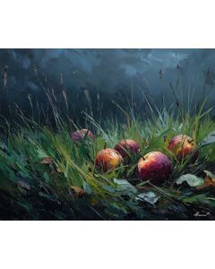 FALLEN APPLES IN GRASS