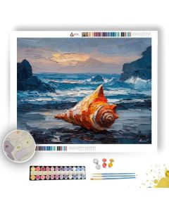 SHELL WITH OCEAN FOAM - Paint by Numbers Full Kit
