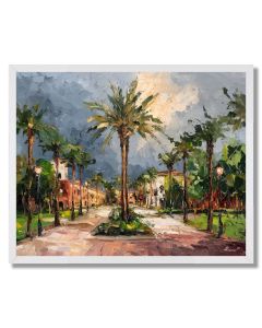 PALM SHADED PLAZA - FRAMED